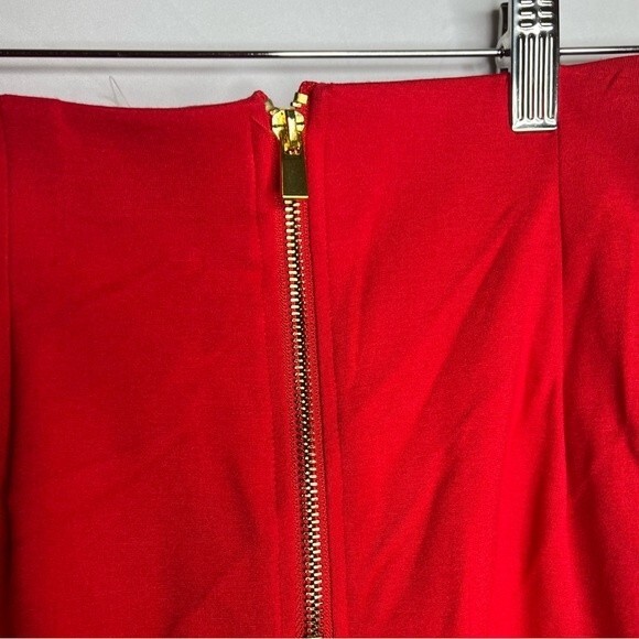 NWT Premise Studio Red Knit Midi Skirt Size 10 - Picture 3 of 15